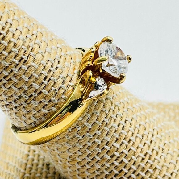 14KGE Crystal Band Ring Bridal Wedding Promise Commitment  Love Classic - Picture 9 of 9